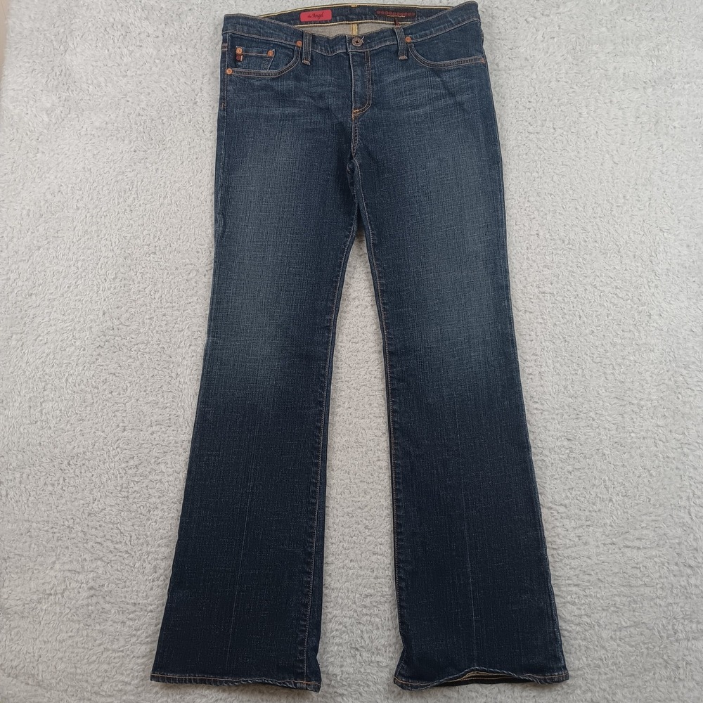 AG Jeans The Angel Bootcut Women 32 Dark Blue Wash Stretch Made‎ in USA Denim